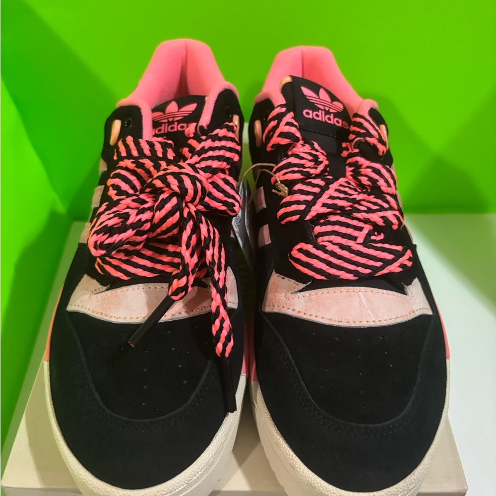 Adidas Black and Pink Skate Sneakers